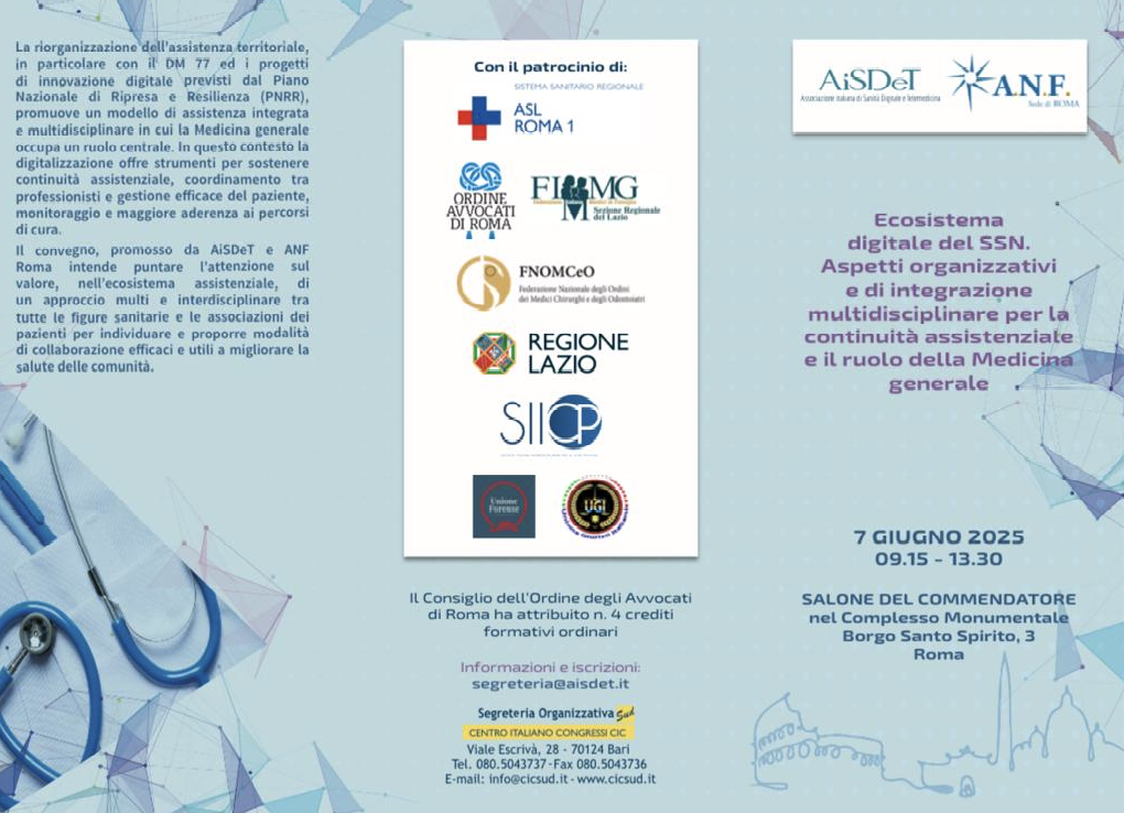Ecosistema digitale del SSN - Aspetti organizzativi e di integrazione multidisciplinare per la continuità assistenziale e il ruolo della medicina generale